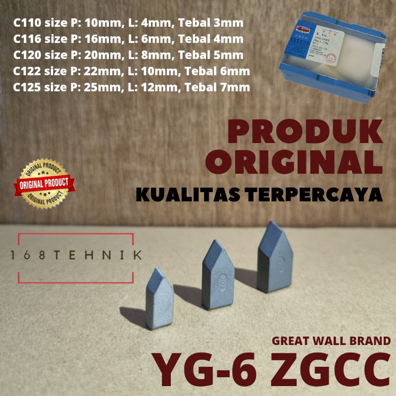MATA PAHAT WIDIA C110 / C116 / C120 / C122 ORIGINAL ZGCC CARBIDE / MATA WIDIA LANCIP / YG-6 C110 / Y