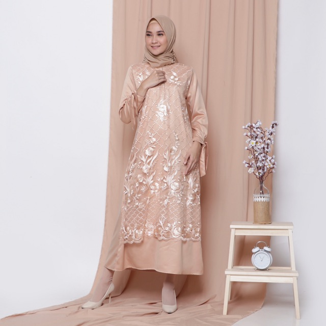 GAUN ARABELLE BORDIR / GAUN PESTA / GAMIS PESTA