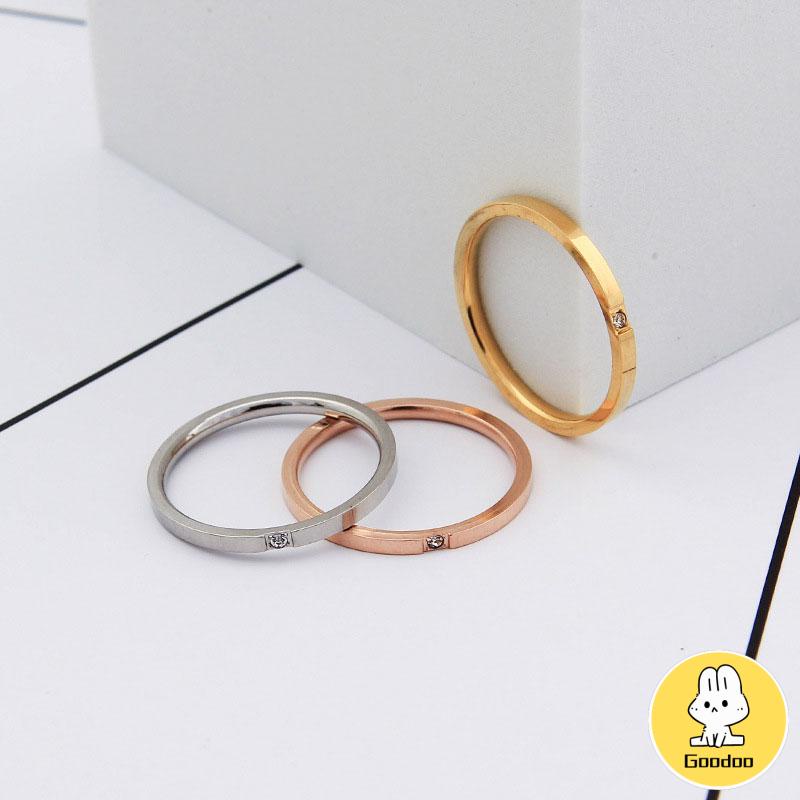 Perak / Emas Mawar / Cincin Ekor Titanium Berlian Sederhana Fashion Pria Wanita Rings -Doo