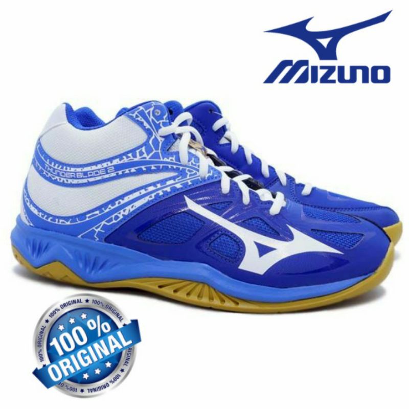 Sepatu Voli Mizuno ThunderBlade 2 Mid Original Tomato White Black V1GA197562 snorkel blue V1GA197502