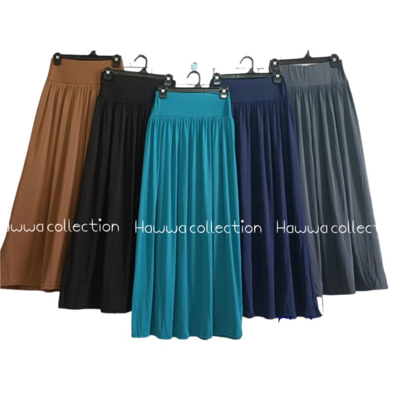 PROMO / BAHAN PREMIUM / ROK WANITA PANJANG - ROK REMPEL JUMBO - ROK REMPEL JERSEY