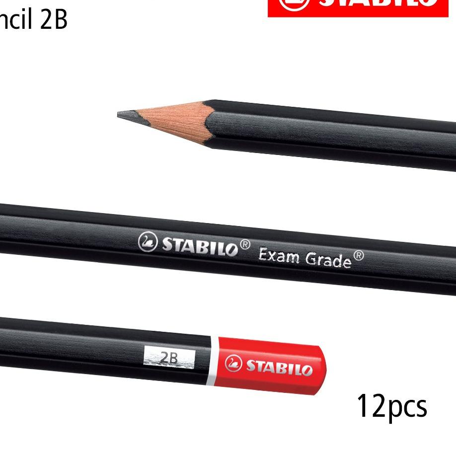 

TERLARIS STABILO Exam Grade - Pensil 2B - 12pcs / Pencil Kayu Hitam Ujian Sekolah Komputer UNBK grosir