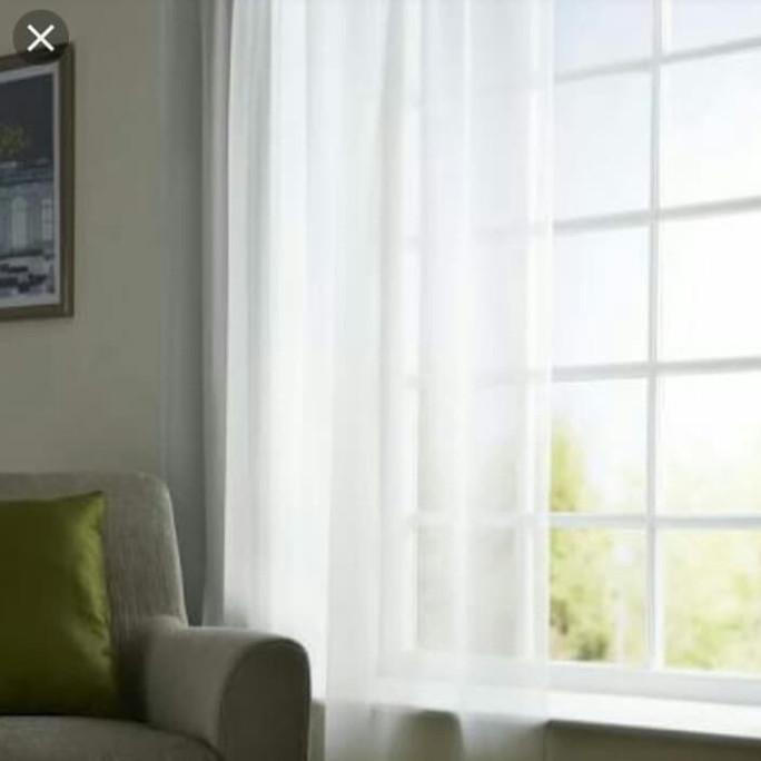 Vitrase Putih Polos Gordeng Tipis/ Hordeng Voil/ Lapisan Dalam Tirai