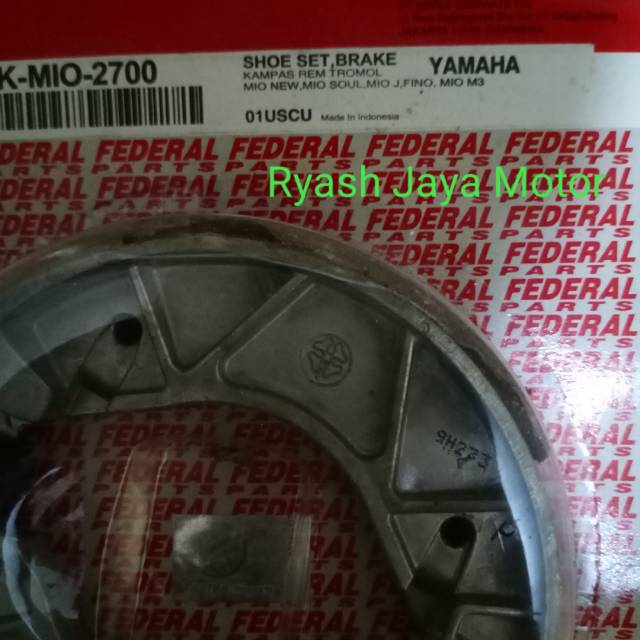 Kampas rem belakang federal untuk yamaha mio/mio new/mio m3/mio J/fino/ xeon/xeon rc/soul gt/lexxi