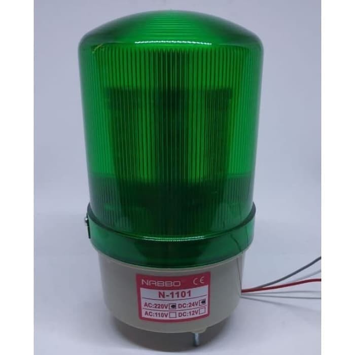 N 1101 Hijau 24 220 V Blinking Rotary Lamp Warning Light Green