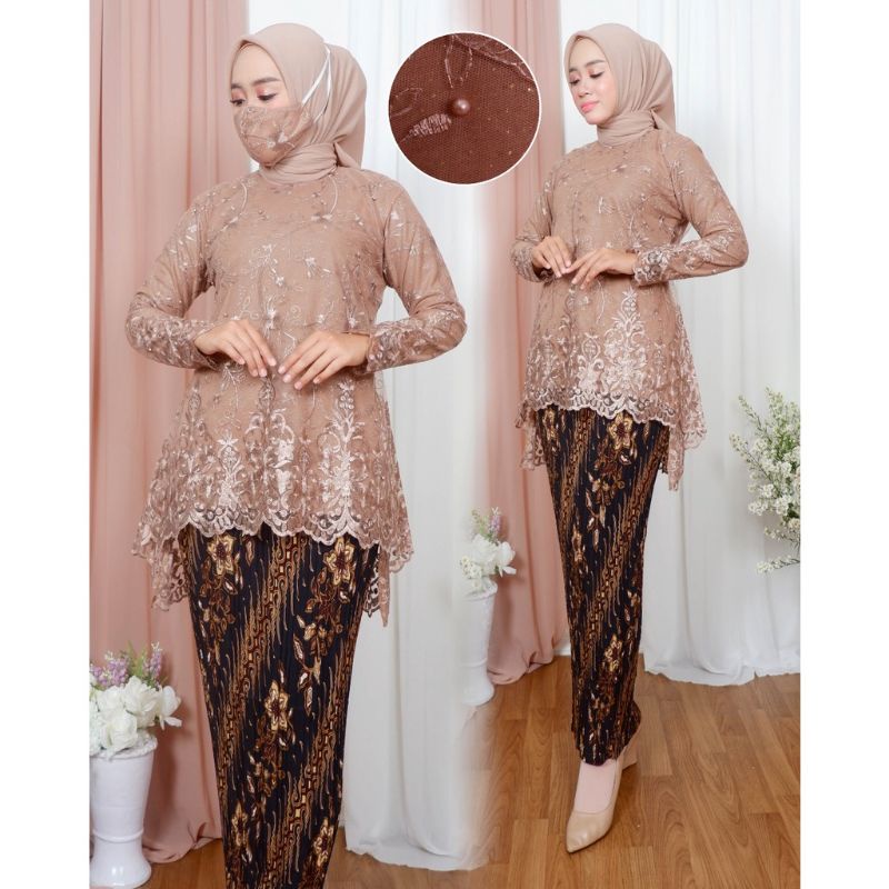 FN• KEBAYA BLOUSE RINJANI TILLE TERLARIS ~ KEBAYA MODERN WISUDA TERBARU ~ KEBAYA WISUDA WANITA ~ KEB