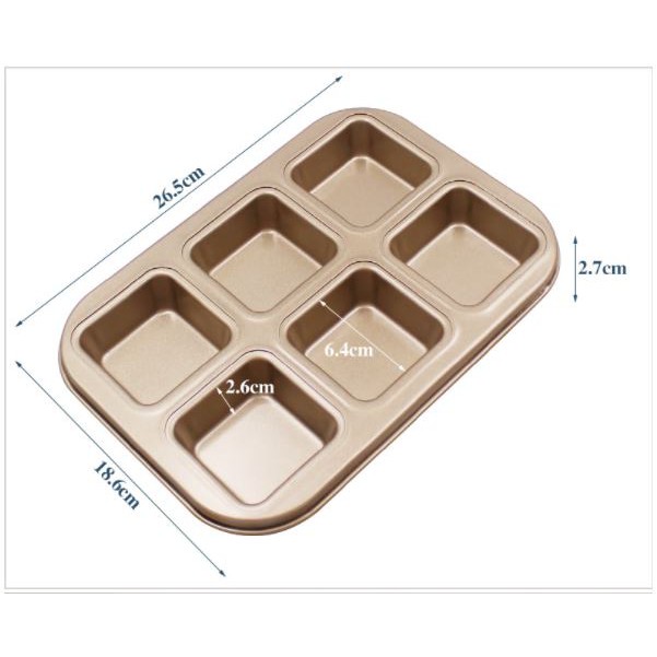 Loyang Kue Pastry Non-Stick Loyang 6 Cup Muffin Pan Teflon