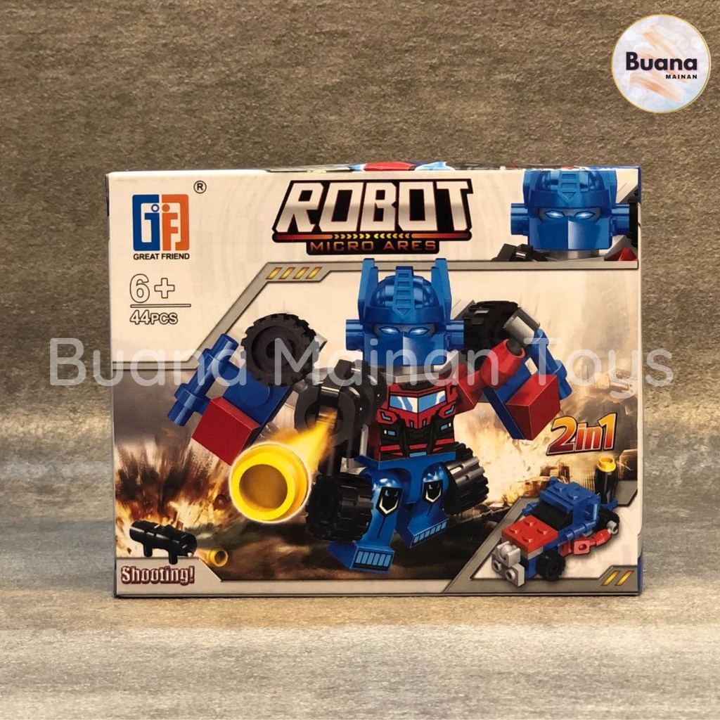 BRICKS GREAT FRIEND AUTOBOT 4 IN 1 MAINAN EDUKASI ANAK COWO BRICK BLOCK MODEL ROBOT TRANSFORMER OPTIMUS