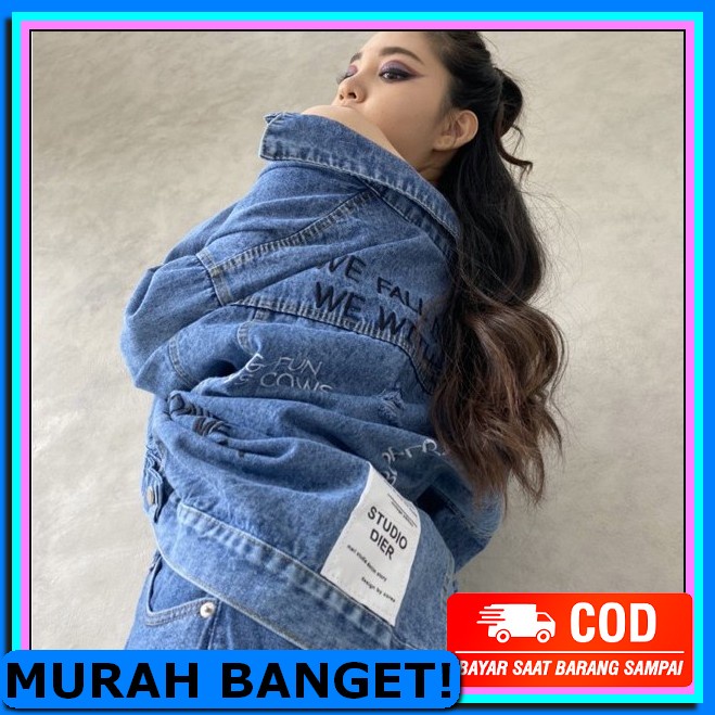 [Sipstore] Jaket Jeans Wanita Oversize Rawis Hits Kekinian SZ368 Amr Original  - Jacket Jeans Toxic