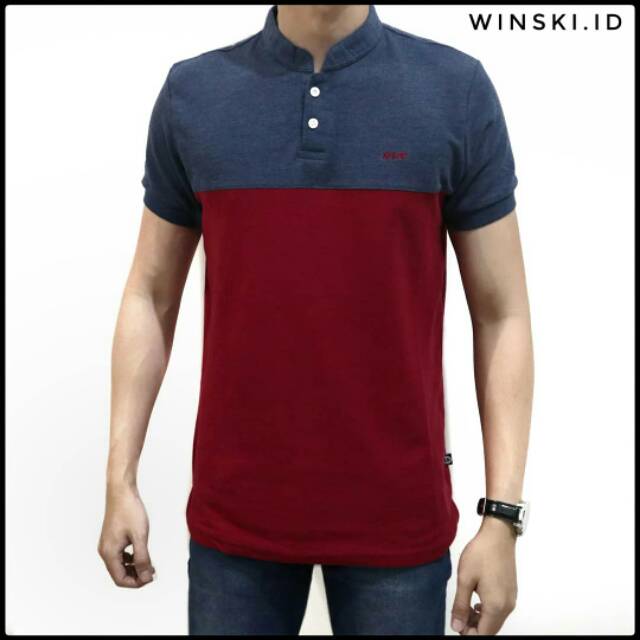 Winski Kaos Polo Shirt Premium SIX Original Darkblue Red Winski Kaos Polo Shirt Premium SIX Original Darkblue Red