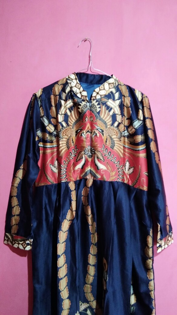 Couple Gamis Etnik Sutera Premium Asli Batik Solo Original Busui Dan Kemeja Free Masker