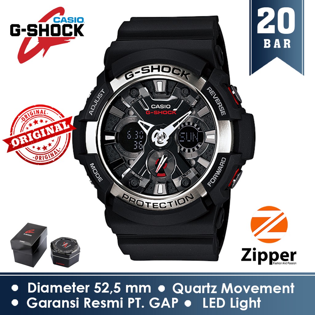 5.5 Sale Casio G-Shock GA-200-1ADR Jam Tangan Pria Tali Resin Strap original garansi resmi / jam tangan cowok anti air / jam tangan anak laki laki / Gift BF / jam tangan serut