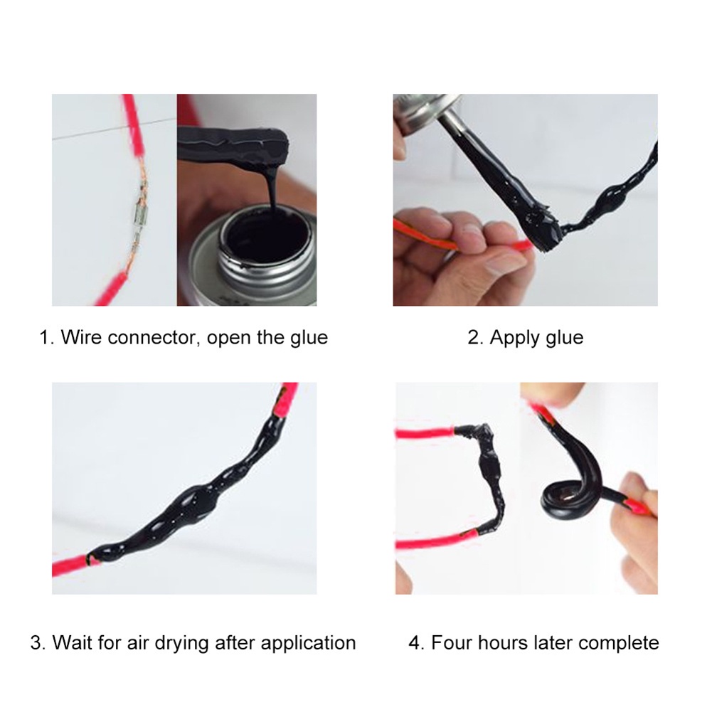 ღ Cair Tape Tahan Air Electrical Tape Cair Isolasi Listrik Tape Sealant Karet Tetap Kering Isolasi Penyegelan Lem Tahan Suhu Tinggi