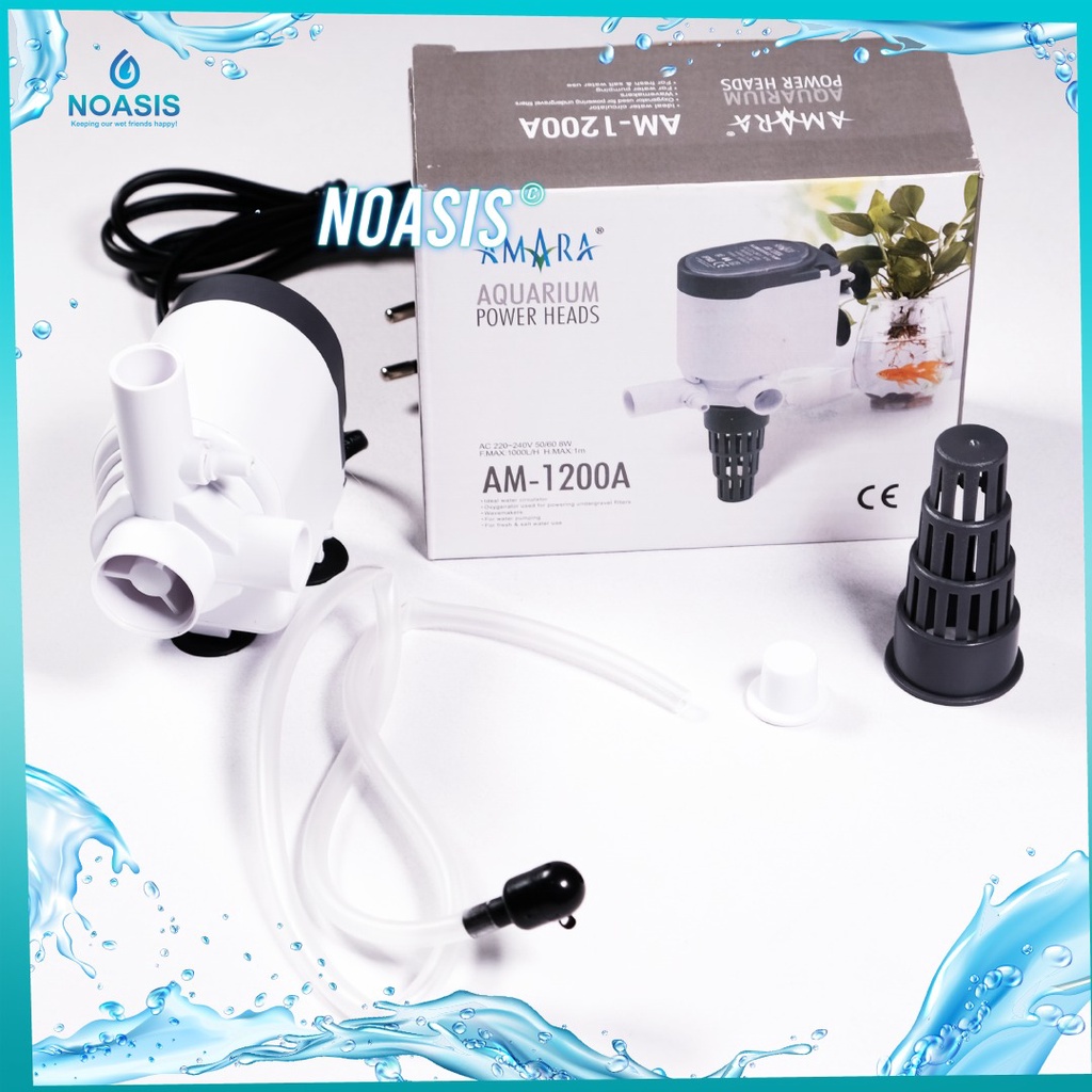 NOASIS POWER HEAD AQUARIUM AMARA AM 1200 A  AM - 1200 A POMPA AIR CELUP WATT RENDAH LOW WATT