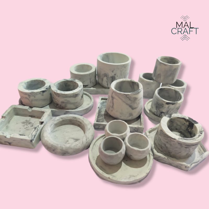 Pot Mini dan Tray marble / asbak rokok