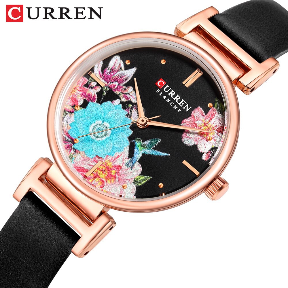 CURREN 9053 Jam Tangan Wanita Analog Stainless Steel Motif Vintage WATCHKITE WKOS