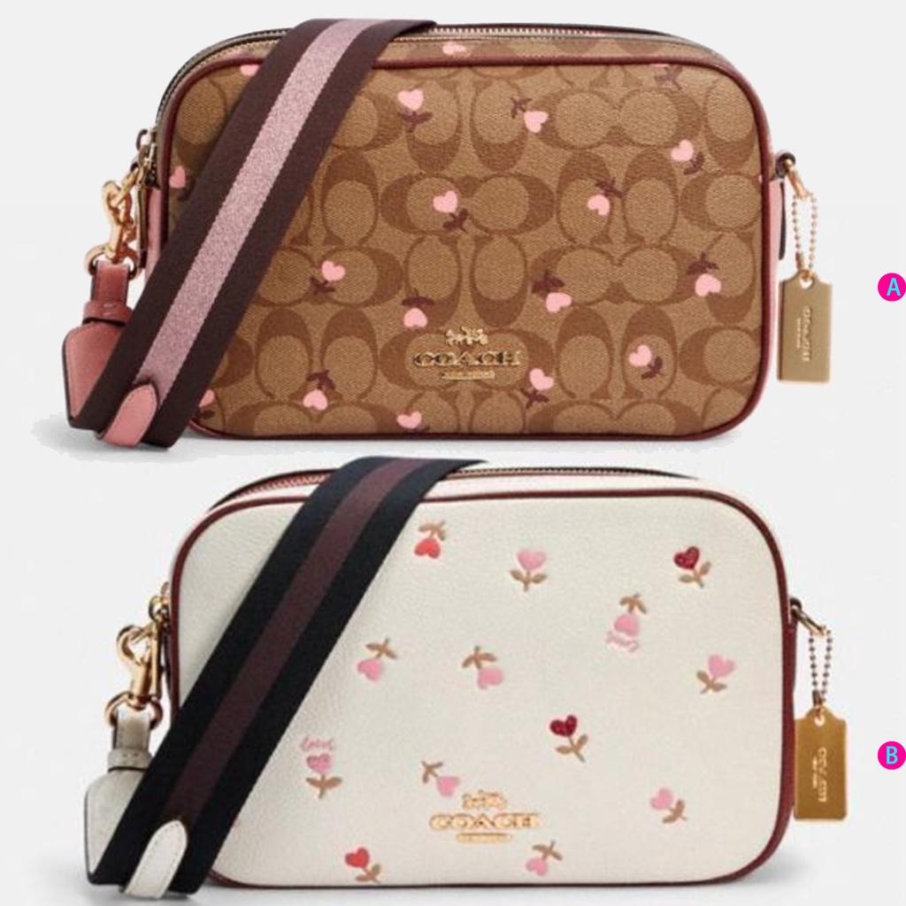 (SameDay Grab) C3239 c2835 coach Women's Bag Double Zipper Printed Shoulder Messenger Bag Camera Bag