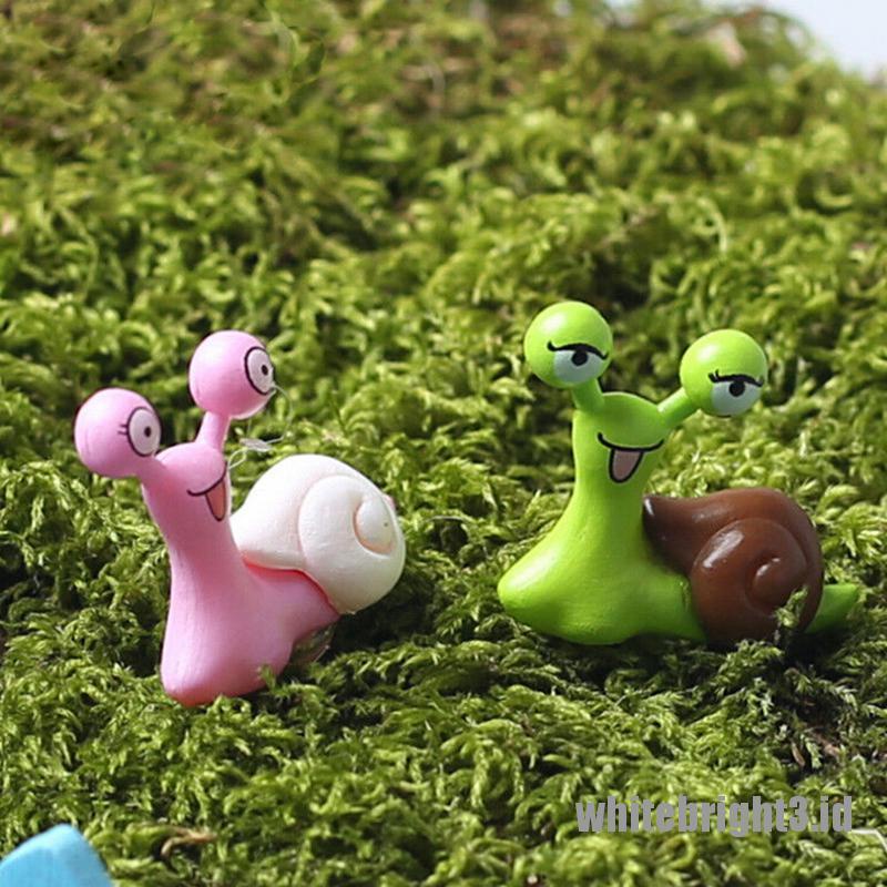 (white3) Miniatur Siput Bahan Resin Untuk Dekorasi Rumah Boneka