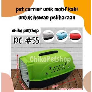 pet carrier cargo trevelling unik motif kaki untuk hewan peliharaan