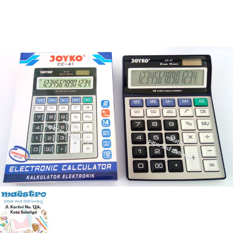 

Kalkulator Joyko CC-41 14 Digit / Calculator 14 Digit / Mesin Hitung Uang