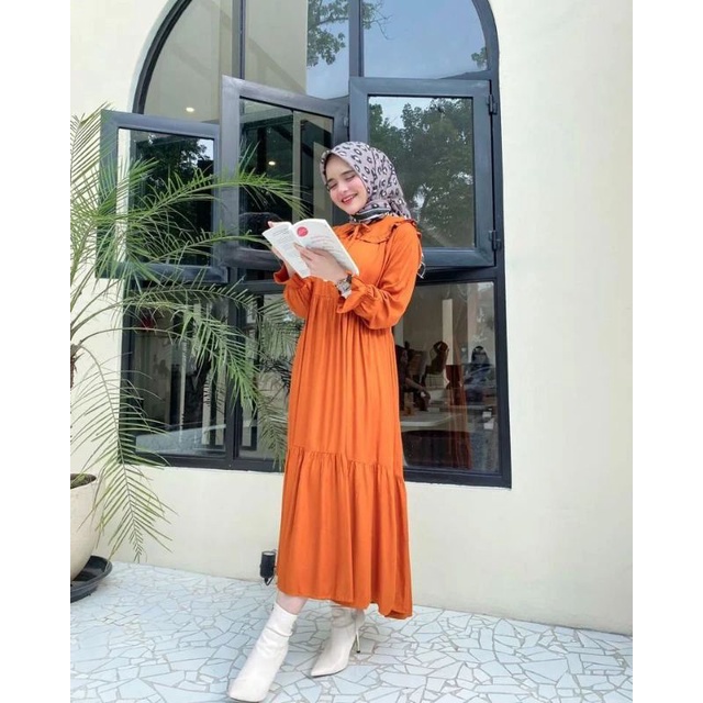 GAMIS MIDI DRESS GAMIS LEBARAN TERBARU JUMBO GAMIS KERAH