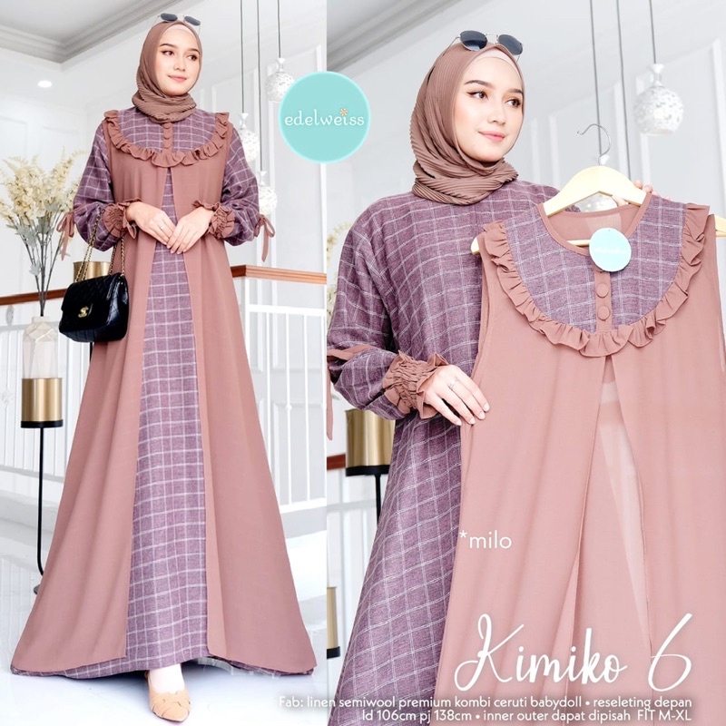 KIMIKO 6 SET DRESS GAMIS DRESS PREMIUM BY EDELWEISS