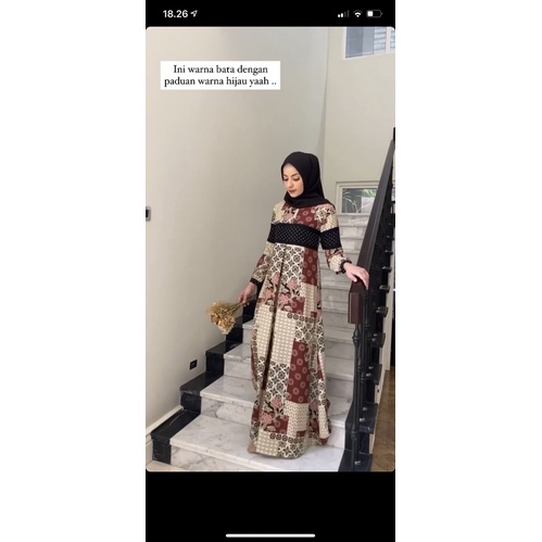 Sumaya Dress by Javina Official size S warna bata hijau