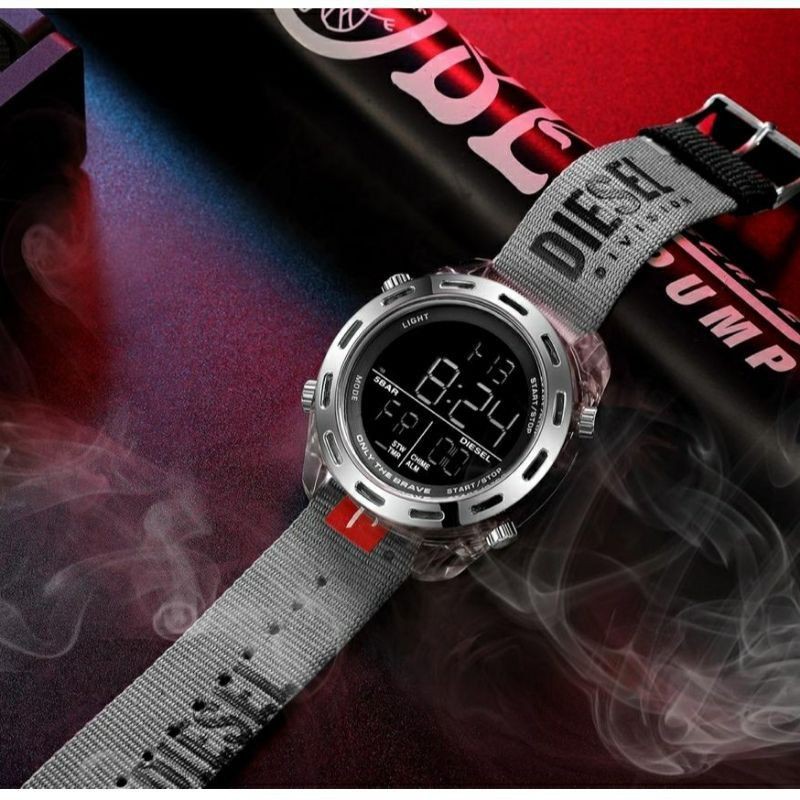 Jam Tangan Pria Tali Kanvas Digital