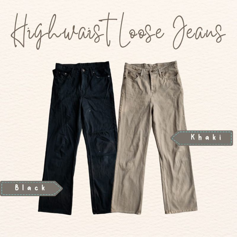 HIGHWAIST LOOSE JEANS TEBAL // CELANA JEANS PANJANG