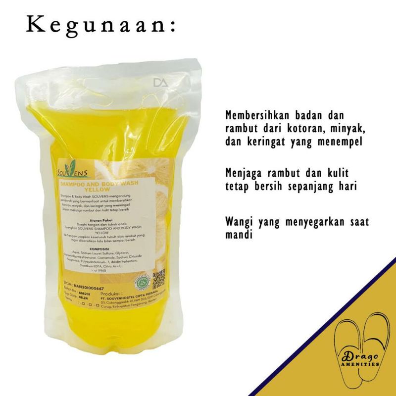 SHAMPOO AND BODYWASH 2IN1 Hotel #JadiSatu Wangi Lemon Refill PREMIUM buah mix segar sabun cair murah