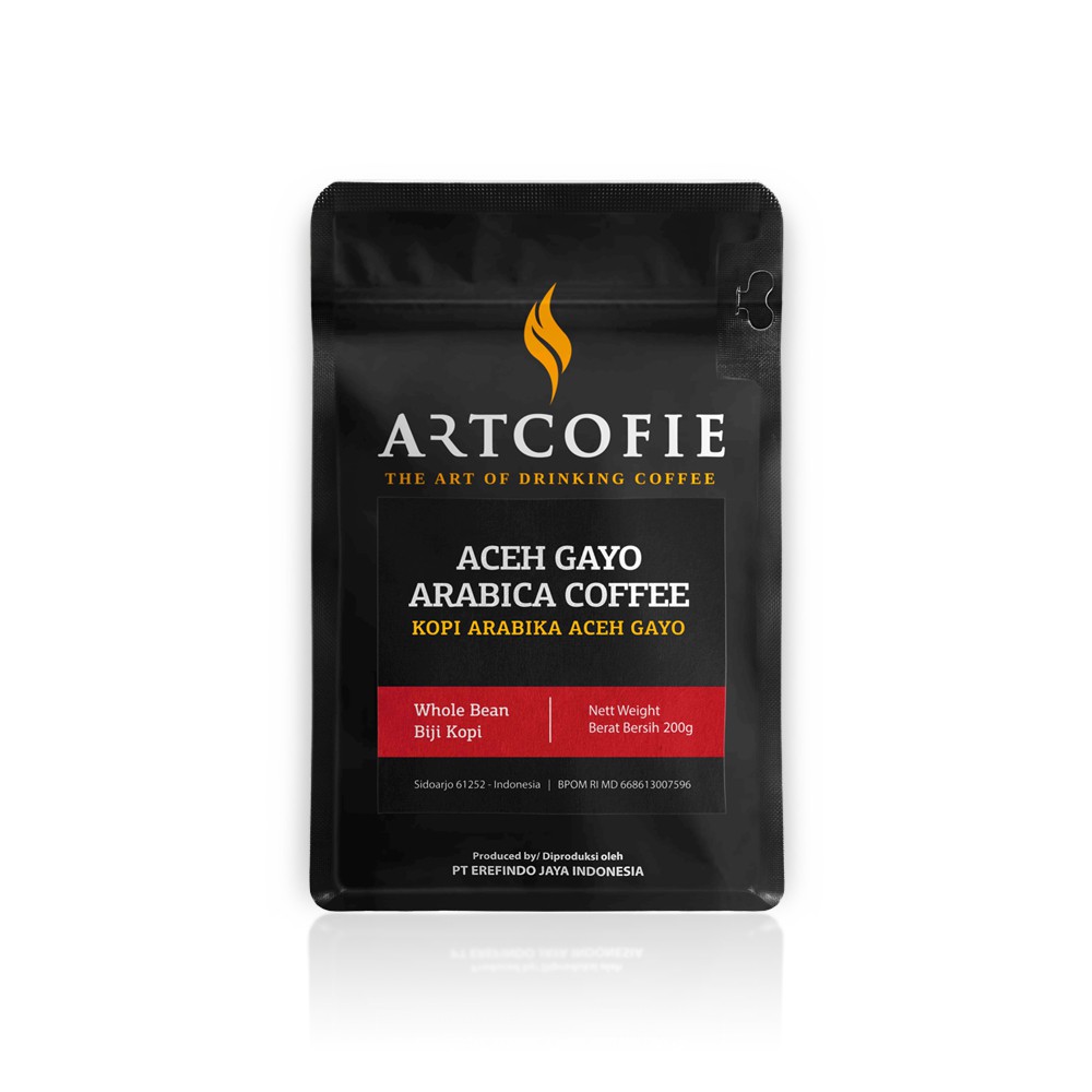 Artcofie Kopi Aceh Gayo Arabica Pouch Whole Bean 200gr | Shopee Indonesia