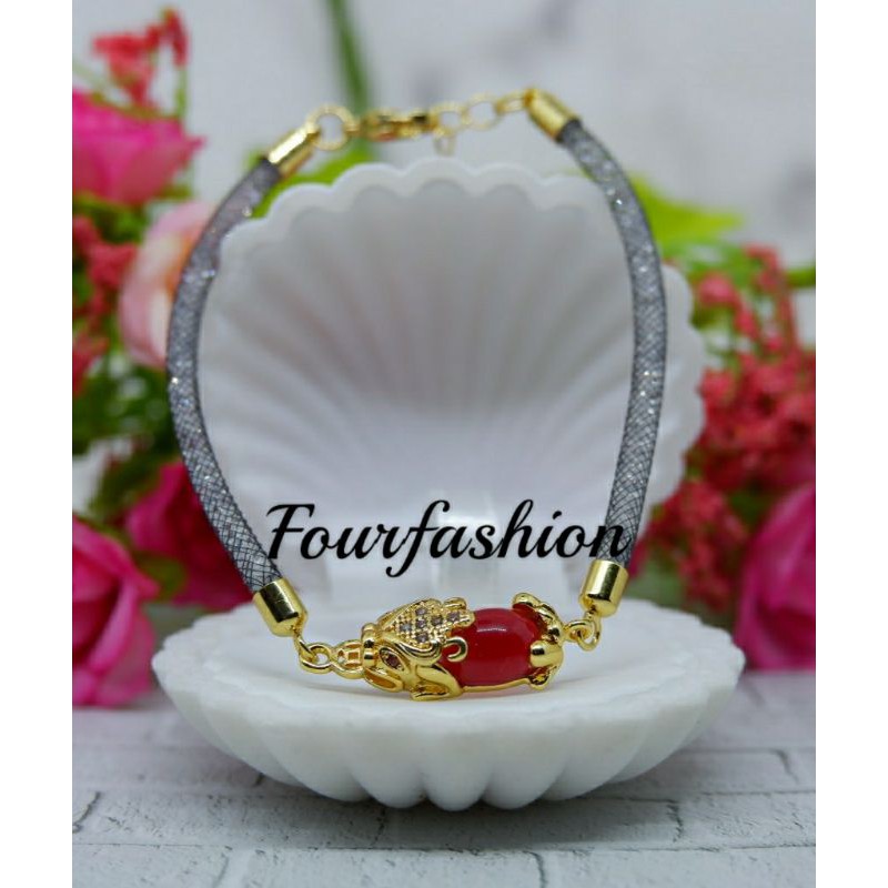 Fourfashion Gelang Glitter Kristal Kawat Pandora Waterproof TH033