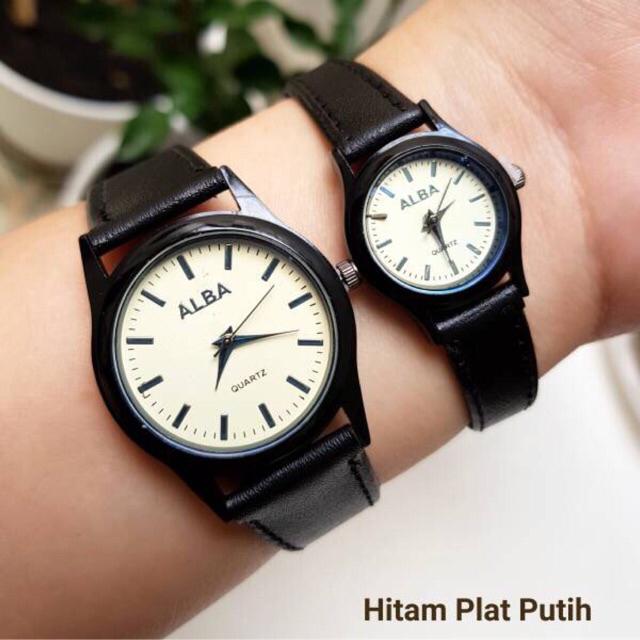 【GRATIS ONGKIR】JAM TANGAN COUPLE MURAH READY 6 WARNA HARGA SATUAN!!-Hitam Plat Puith