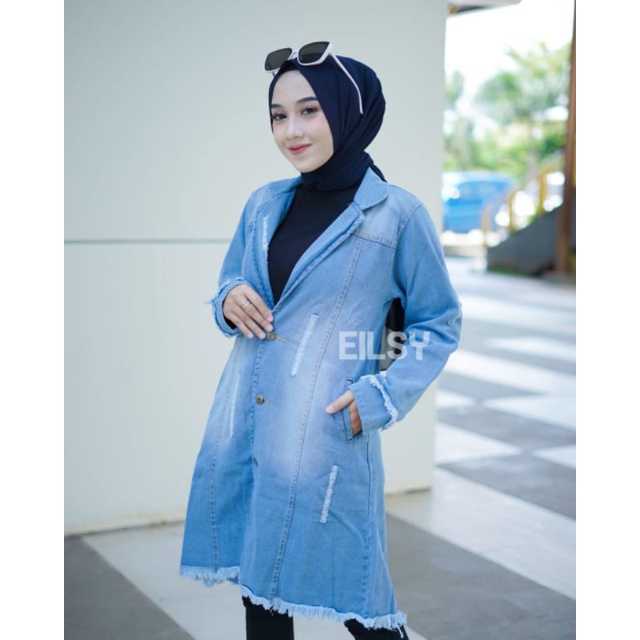 jaket jeans cewek/jaket tunik hijab/midi dres/gamis levis/bisa cod/jaket terbaru 2022/jaket terlaris/outher jaket/pakaian wanita