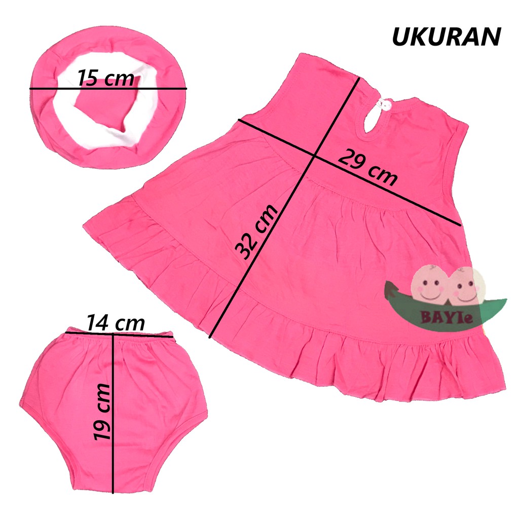 BAYIe - Setelan Baju bayi/Anak Perempuan+TOPI motif KUPU usia 0-12 bulan NITA/ Pakaian anak Cewek