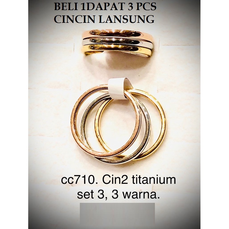 PROMO BELI 1 DAPAT 3 PCS CINCIN   Cincin  Titanium Polos Pria Wanita - Cincin Kekinian Anti Karat Murah Kecil Tipis - Cincin Kawin  - Cincin Wanita Titanium Remaja Simple Anti Luntur - Cincin Tunangan COD