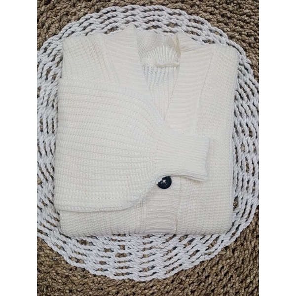 Outer Rajut GRB Premium (7GET) Cardigan Crop/Basic Cardy Allsize-BROKENWHITE