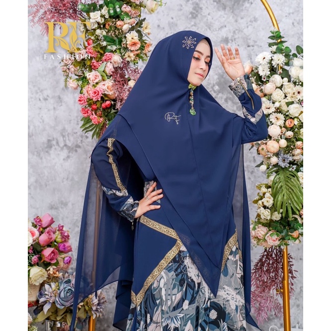 Cantika Syari RF Fashion by Rayhan Co. Navy Ceruty Import