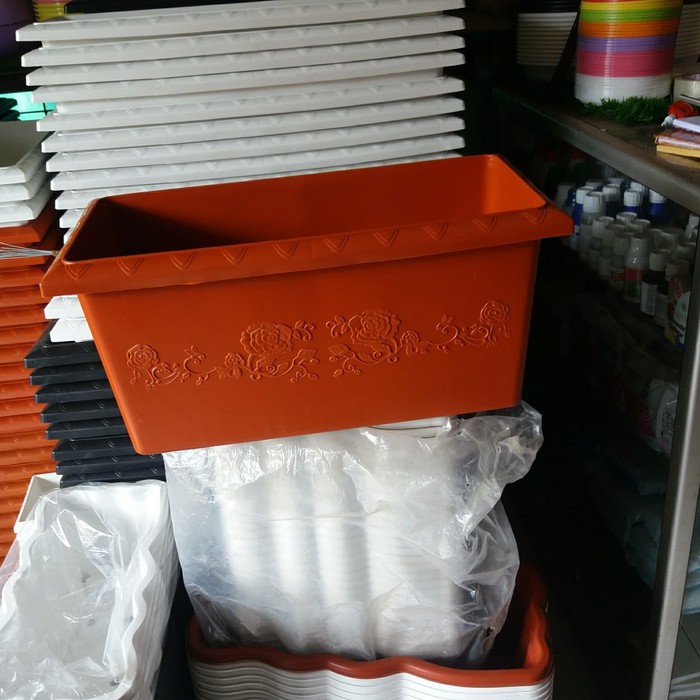 pot plastik panjang coklat 65cm