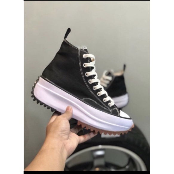 SEPATU CONVERSE X JW ANDERSON RUN STAR HIKE BLACK WHITE WOMEN