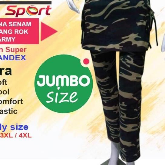 ✥ CELANA SENAM, AEROBIC, YOGA PANJANG ROK ARMY JUMBO ♪