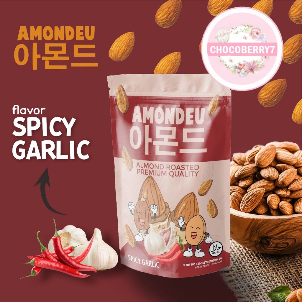 AMONDEU KOREAN ALMOND ROASTED 30gr - 100% Pure Almond Yummys Almond