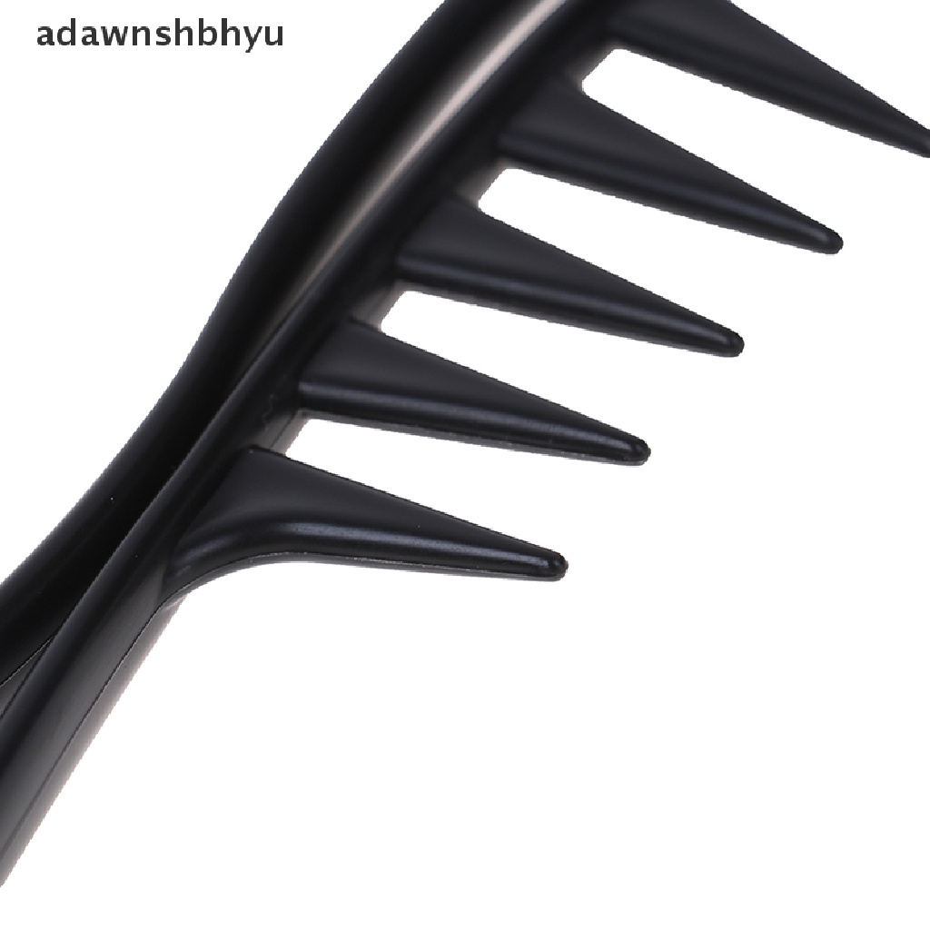 Adawnshbhyu Hiu Jumbo Gigi Lebar Hitam Handle Grip Sisir Rambut Pria Hairdressing Teeth Comb