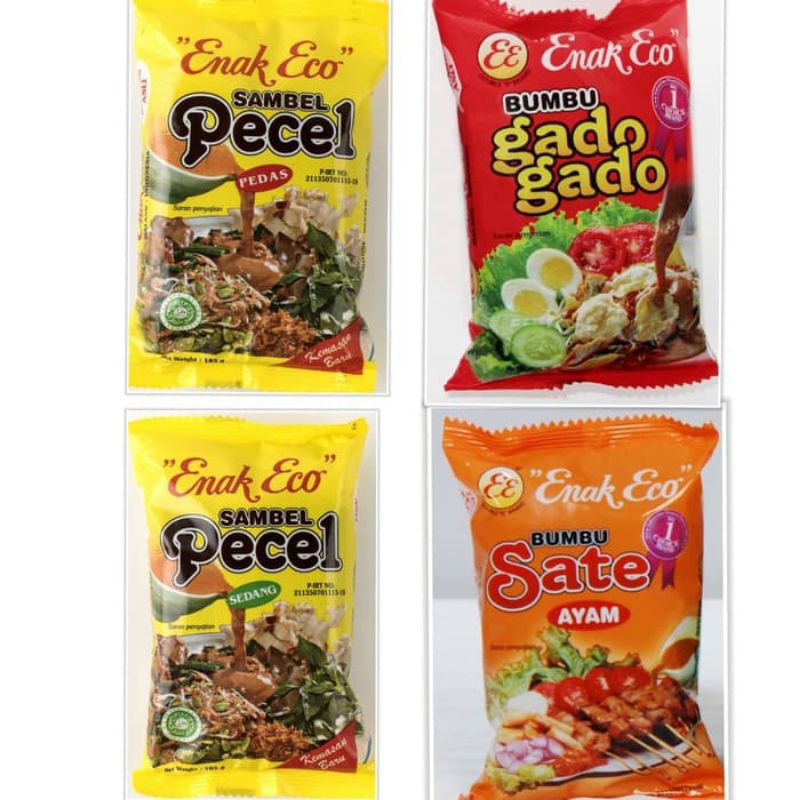 

ENAK ECO Bumbu gado-gado sambal pecel Bumbu sate ayam Bumbu Praktis Enak Eco berbagai varian