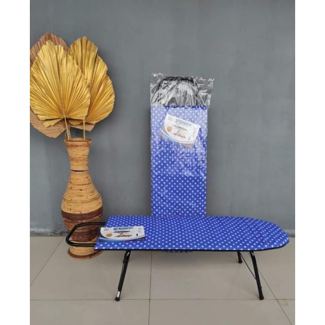 meja setrika duduk motif polkadot bahan pipa besi