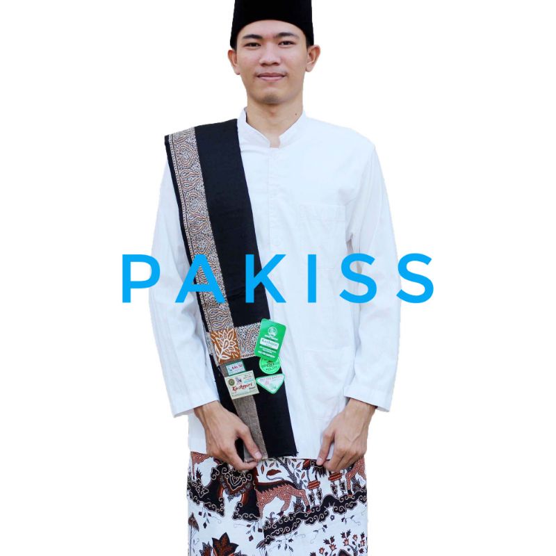 Sorban Kashmiri Asli India Hijau Hitam - Sorban Panjang Hijau - Sorban Habib