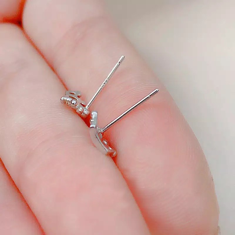 ANTING MINIMALIS Perak Trendy Modern Model Mahkota Sayap Bunga Color Lucu Mini Simple Untuk Wanita