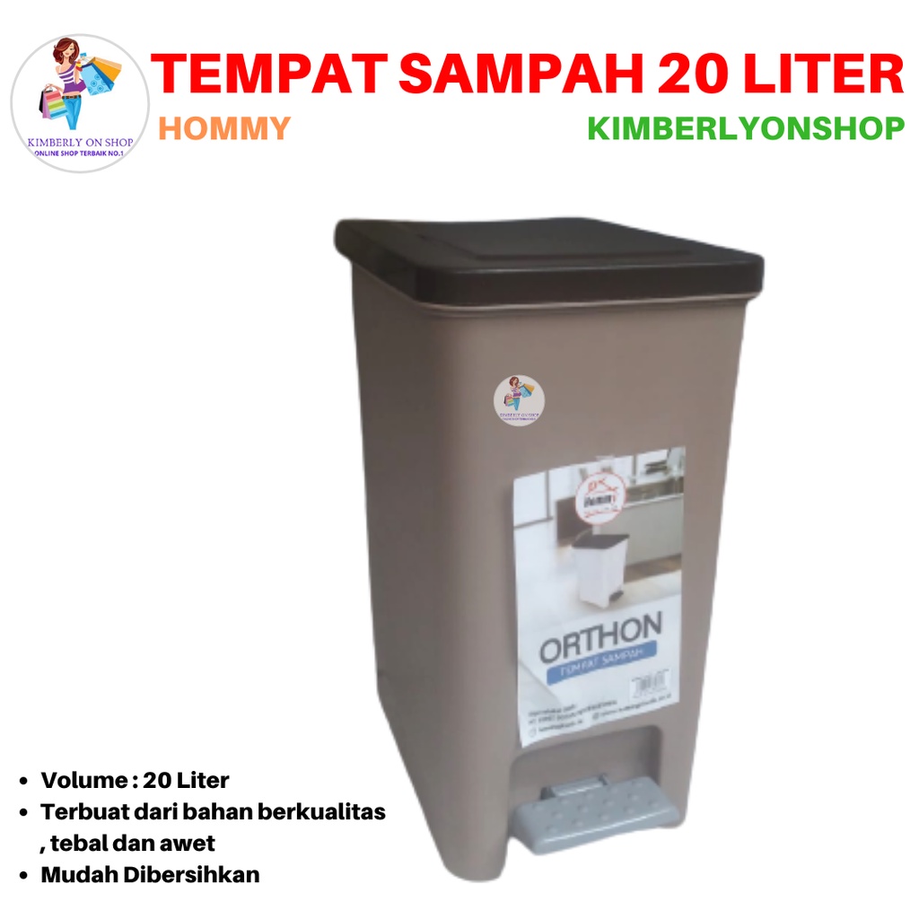 Tempat Sampah 20 Liter Dustbin Orthon 7580 Hommy