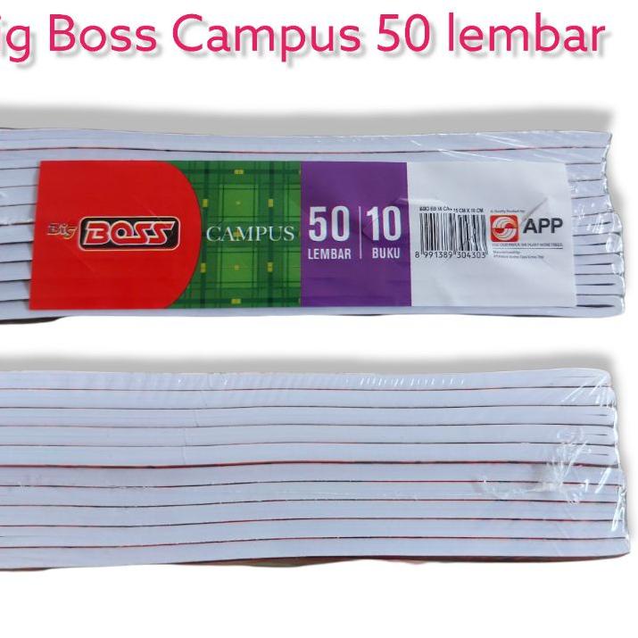 

Hot Sale Buku Tulis Big Boss Campus 50 Lembar 1pak isi 10 buku