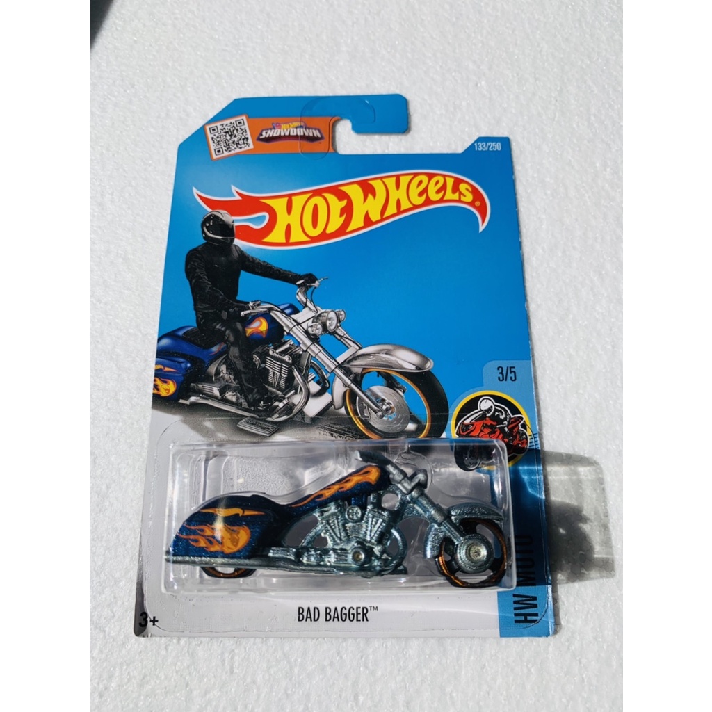 HOTWHEELS HOT WHEELS BAD BAGGER BIRU MOTOR HW MOTO HARLEY DAVIDSON DIECAST MINIATUR MAINAN MOBILAN M